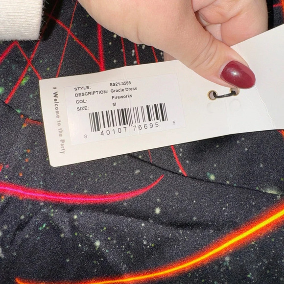 Retrofete GRACIE SILK DRESS Medium Fireworks - Picture 6 of 6